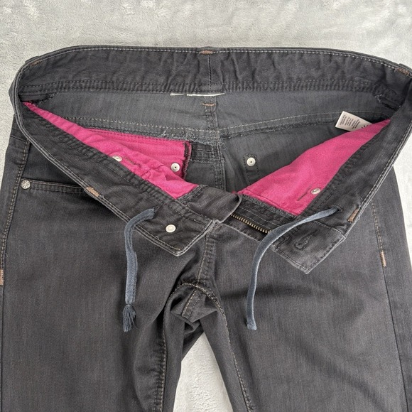 ATHLETA Women Frontier Jeans 30x31 Black Dark Denim Straight Leg Drawstrings - Picture 4 of 16